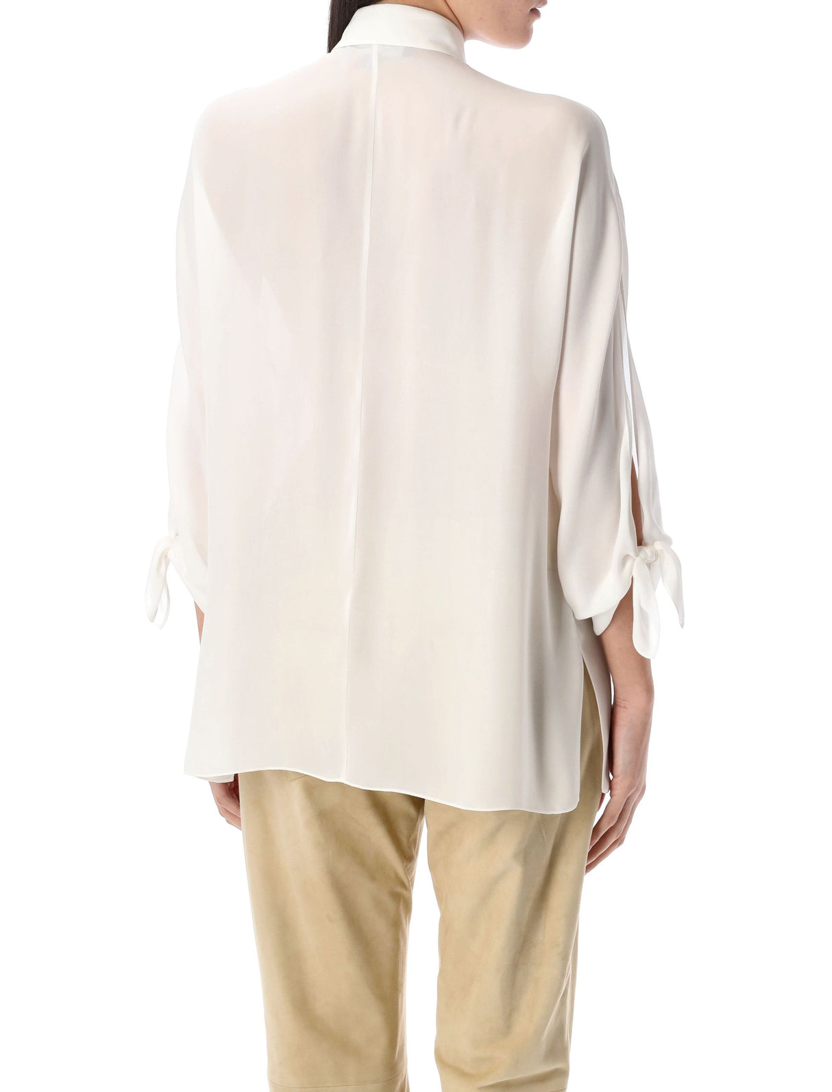 RALPH LAUREN Georgette Silk Button-Up Shirt