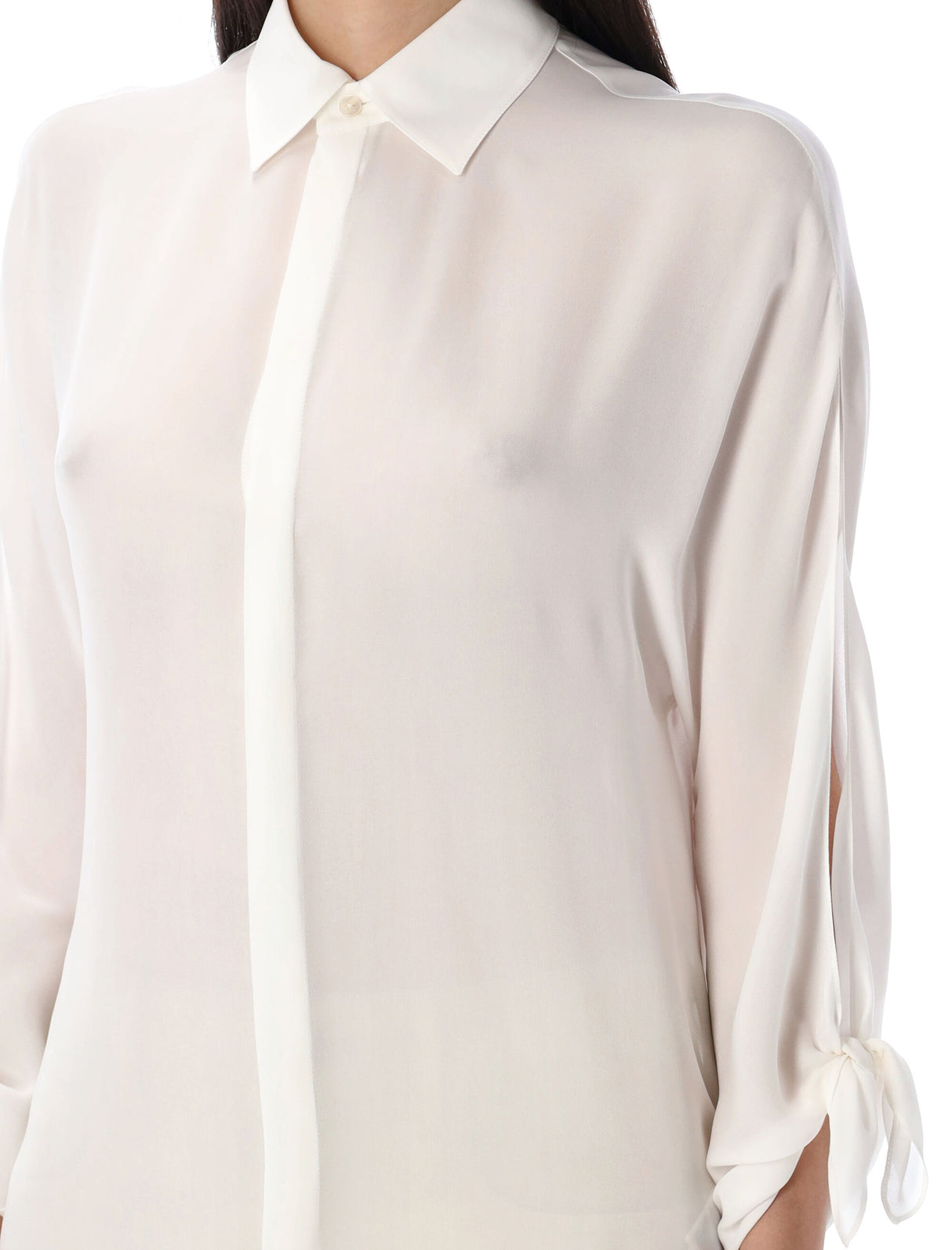 RALPH LAUREN Georgette Silk Button-Up Shirt