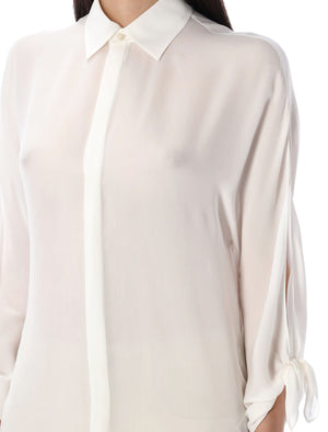 RALPH LAUREN Georgette Silk Button-Up Shirt