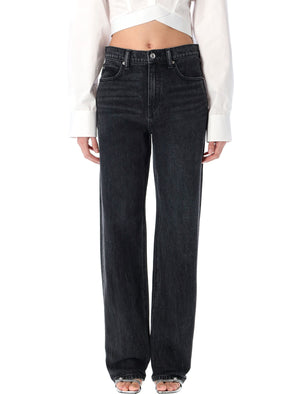 ALEXANDER WANG Relaxed Straight Jeans with Embossed Logo - Women's Size 26