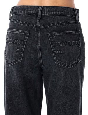 ALEXANDER WANG Relaxed Straight Jeans with Embossed Logo - Women's Size 26