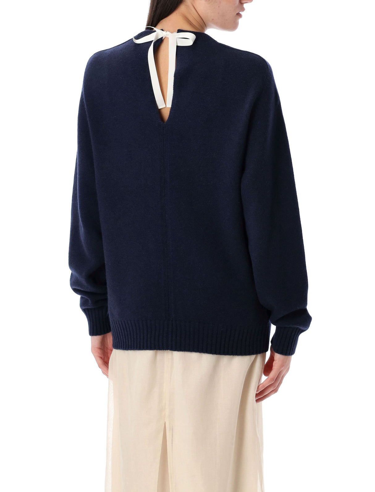 CARVEN Relaxed Fit Ribbon Sweater - Size S