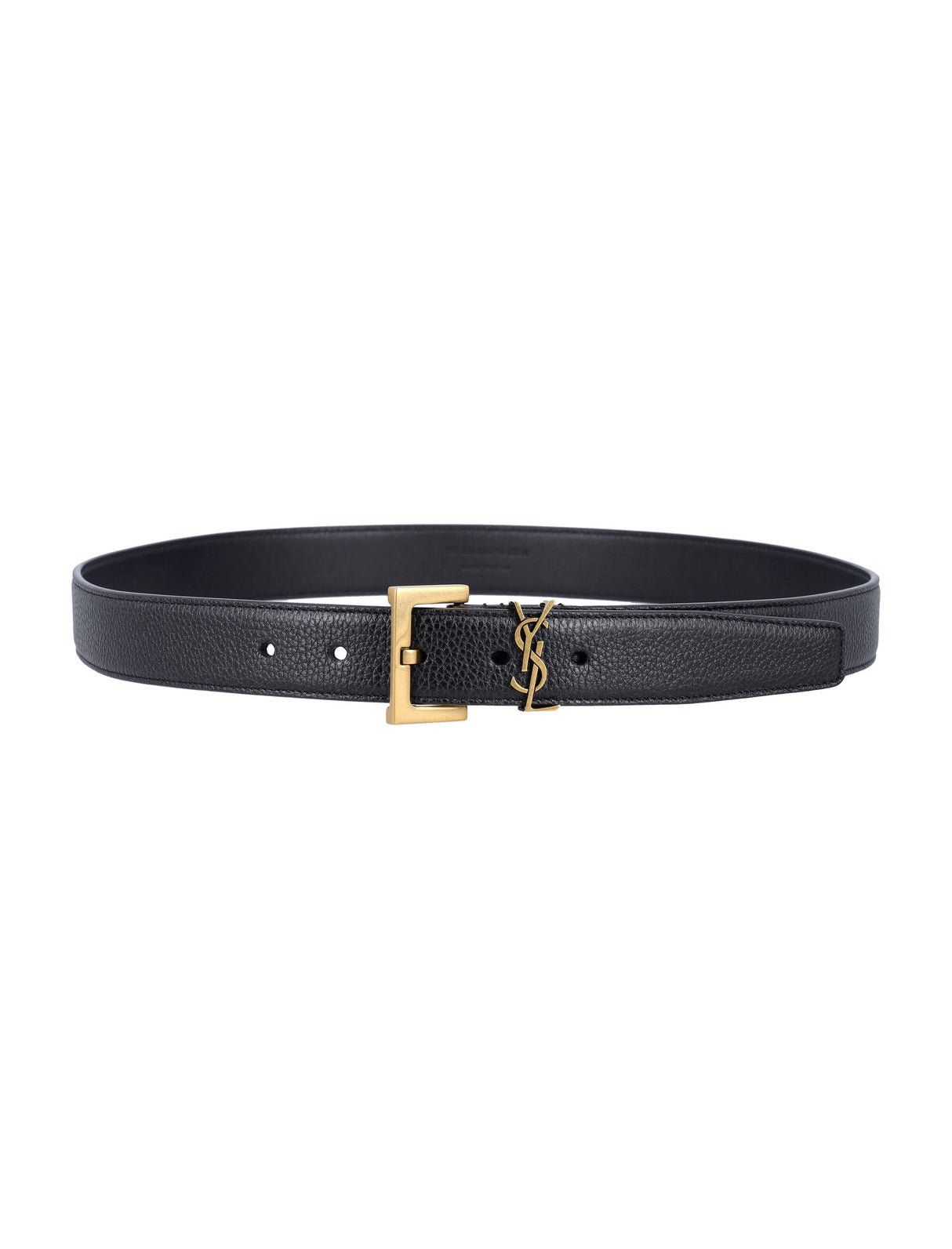 SAINT LAURENT Cassandra 3CM Grained Leather Belt