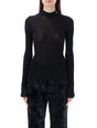 SAINT LAURENT Mock Neck Ribbed Sweater - Size S