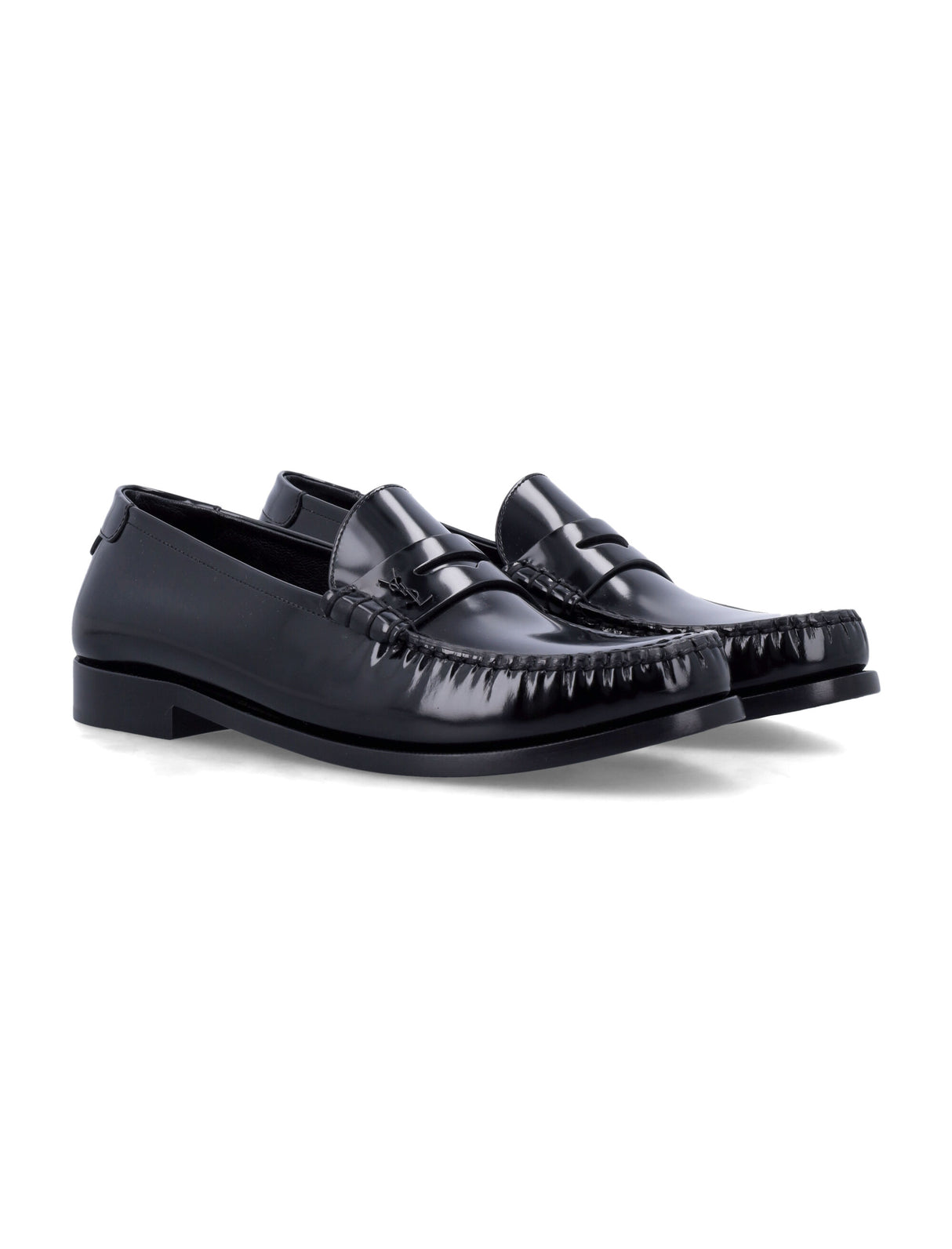 SAINT LAURENT Men's Leather Penny Loafers