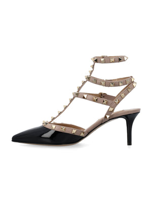 VALENTINO GARAVANI Rockstud Caged Ankle Strap Pump - 6.5 cm Heel