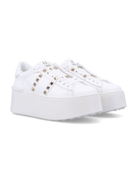 VALENTINO GARAVANI Rockstud Untitled Flatform Women's Sneaker - Sole Height: 6 CM