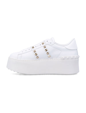 VALENTINO GARAVANI Rockstud Untitled Flatform Women's Sneaker - Sole Height: 6 CM