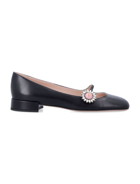 VALENTINO GARAVANI Jeweled Strap Mini Mary-Jane Ballet Flat