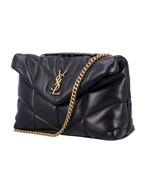 SAINT LAURENT Mini Chevron Quilted Puffer Handbag