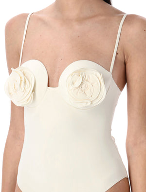 MAGDA BUTRYM 3D Flower Retro Bustier Swimsuit - Size 36