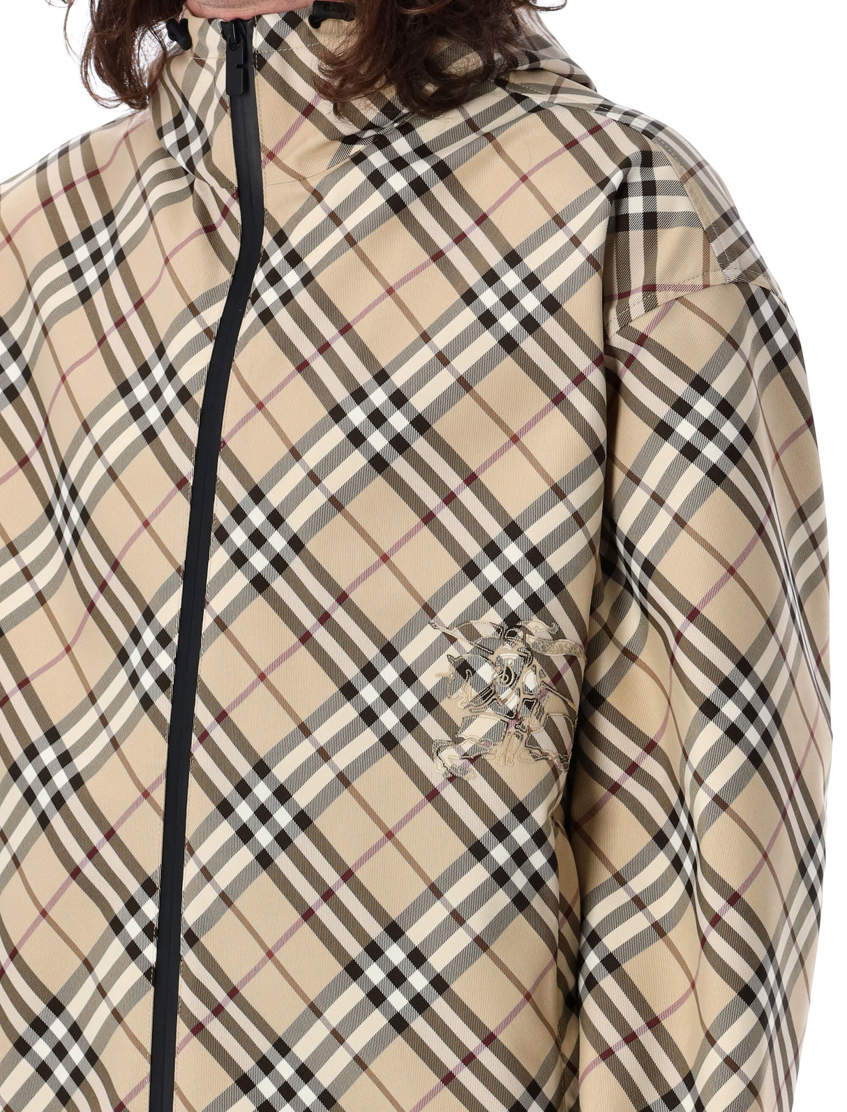 BURBERRY Lightweight Check Twill Jacket for Men - Oversized Fit