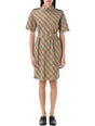 BURBERRY Relaxed Fit Mini Check Shirt Dress