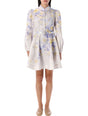 ZIMMERMANN Chic Floral Print Buttoned Mini Dress