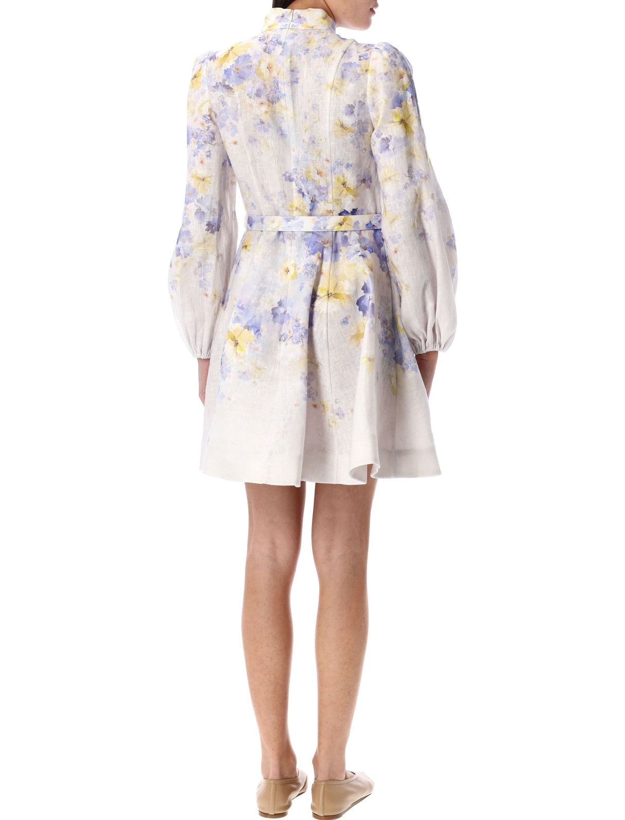 ZIMMERMANN Chic Floral Print Buttoned Mini Dress