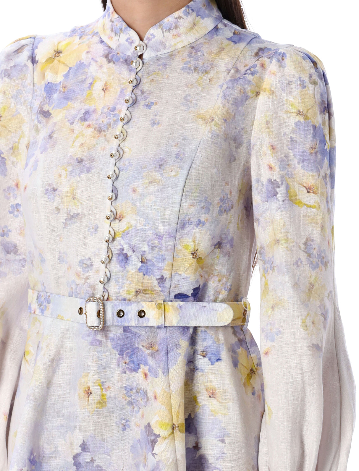 ZIMMERMANN Chic Floral Print Buttoned Mini Dress