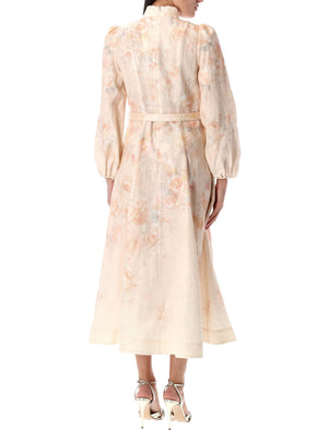 ZIMMERMANN Floral Buttoned Midi Dress