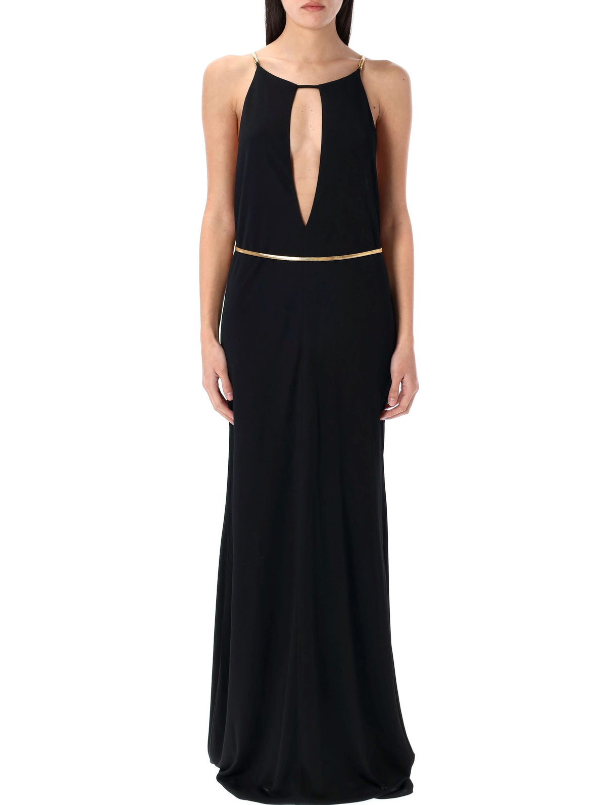 TOM FORD Evening Dress with Gold Chain Details - Size 40