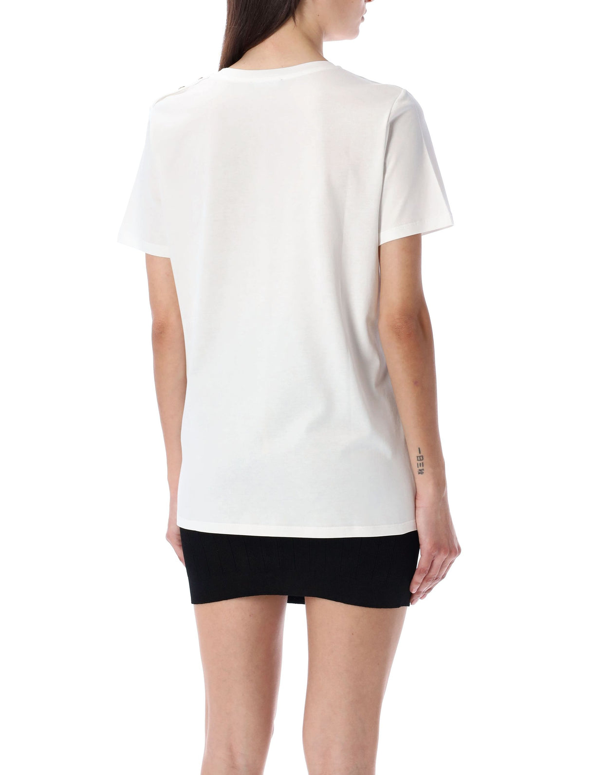 BALMAIN Flocked Paris T-Shirt - Long Fit, Size S