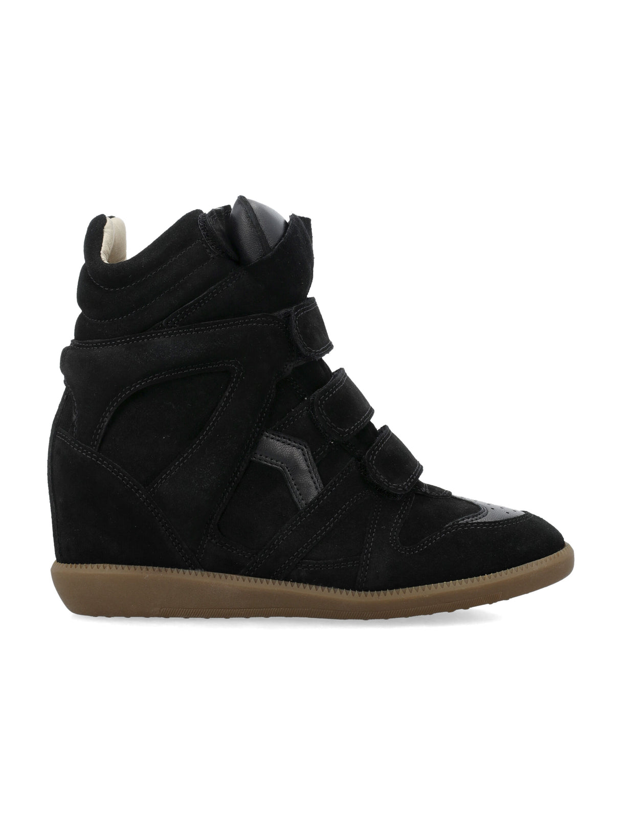 ISABEL MARANT High-Top Suede Sneakers with Hidden Heel