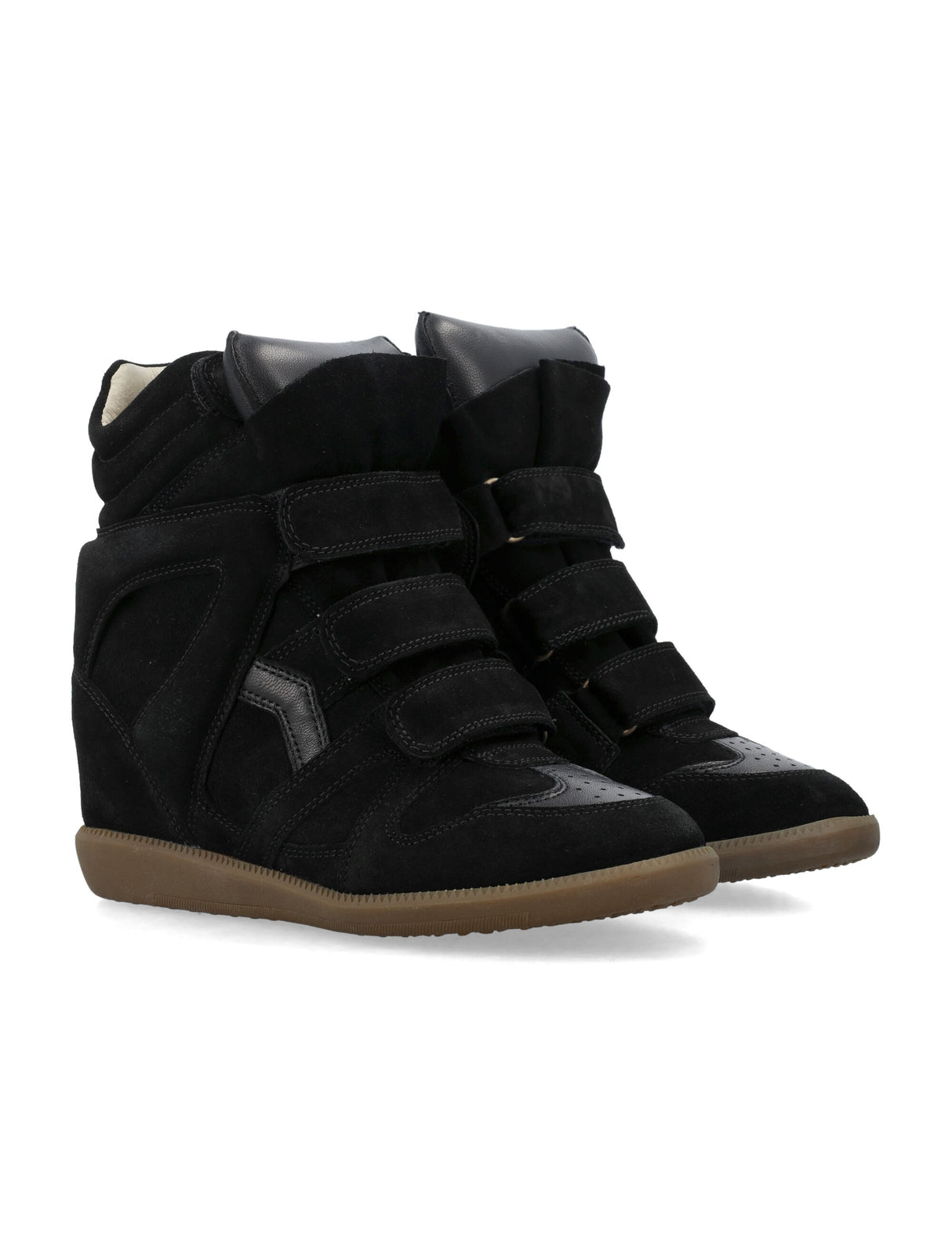 ISABEL MARANT High-Top Suede Sneakers with Hidden Heel