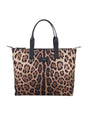 DOLCE & GABBANA Leopard Print Nylon Shopper Bag - 34cm x 41cm x 13cm