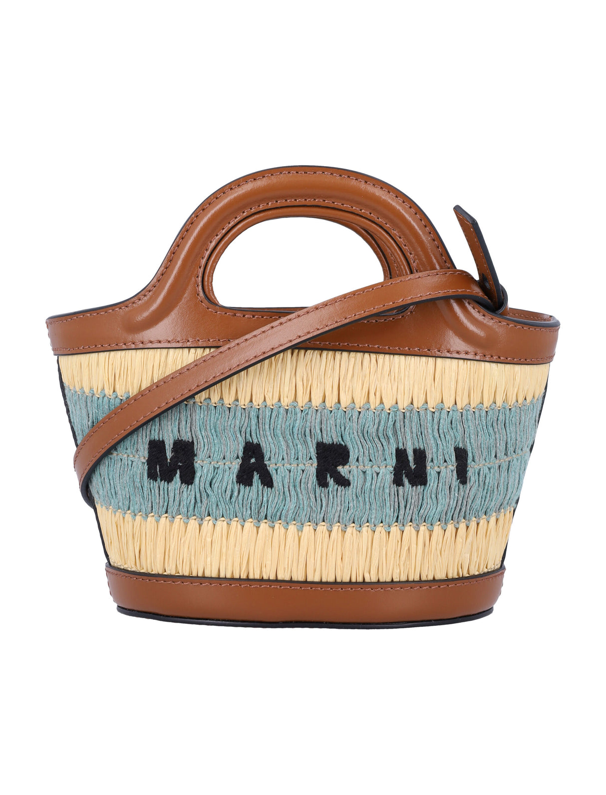 MARNI Micro Raffia-Effect Tropicalia Mini Handbag