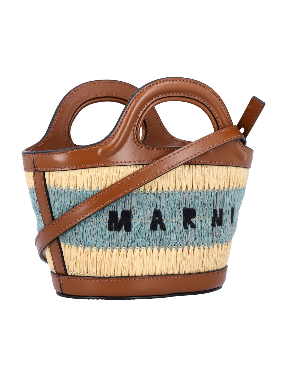 MARNI Micro Raffia-Effect Tropicalia Mini Handbag