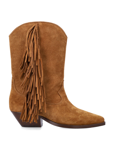 ISABEL MARANT Cognac Suede Cowboy Boots - Women's 4CM Heels