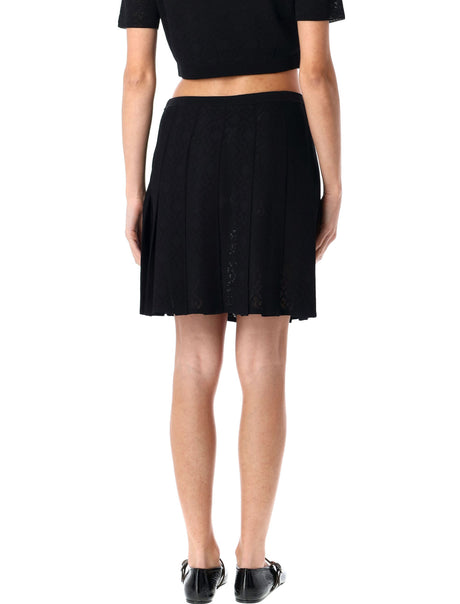 GIVENCHY Pleated Mini Skirt in Monogram Jacquard - Size S