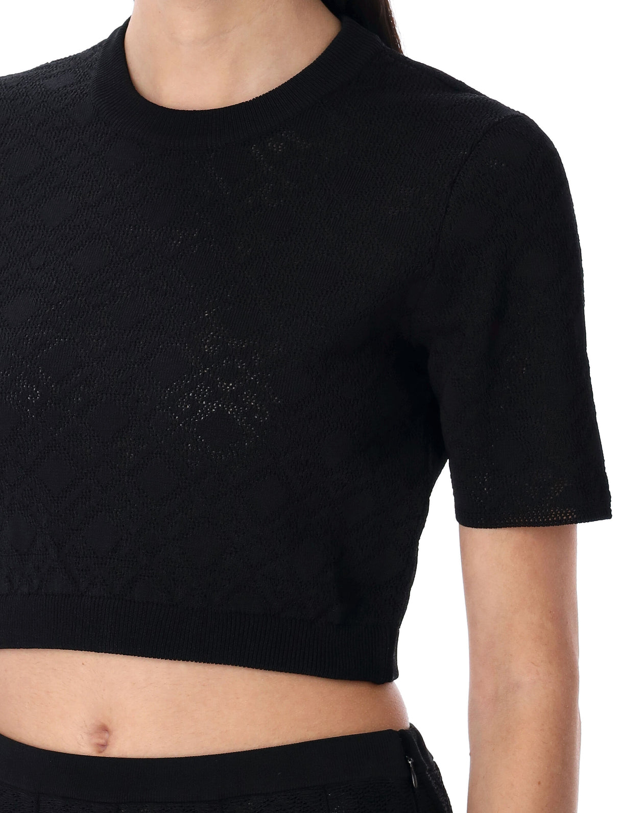 GIVENCHY Mini Cropped Sweater in Monogram Jacquard