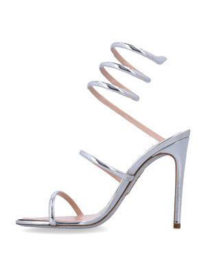 RENE CAOVILLA Cleo Metallic Mini Sandal with High Heel