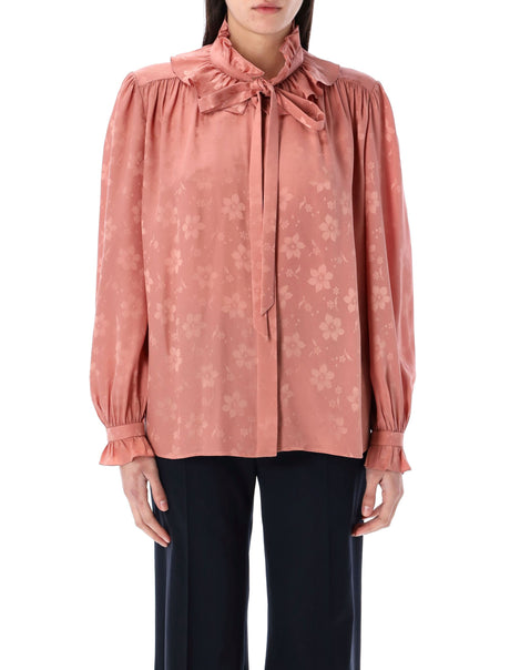 CHLOÉ Silk Jacquard Blouse - Size 38