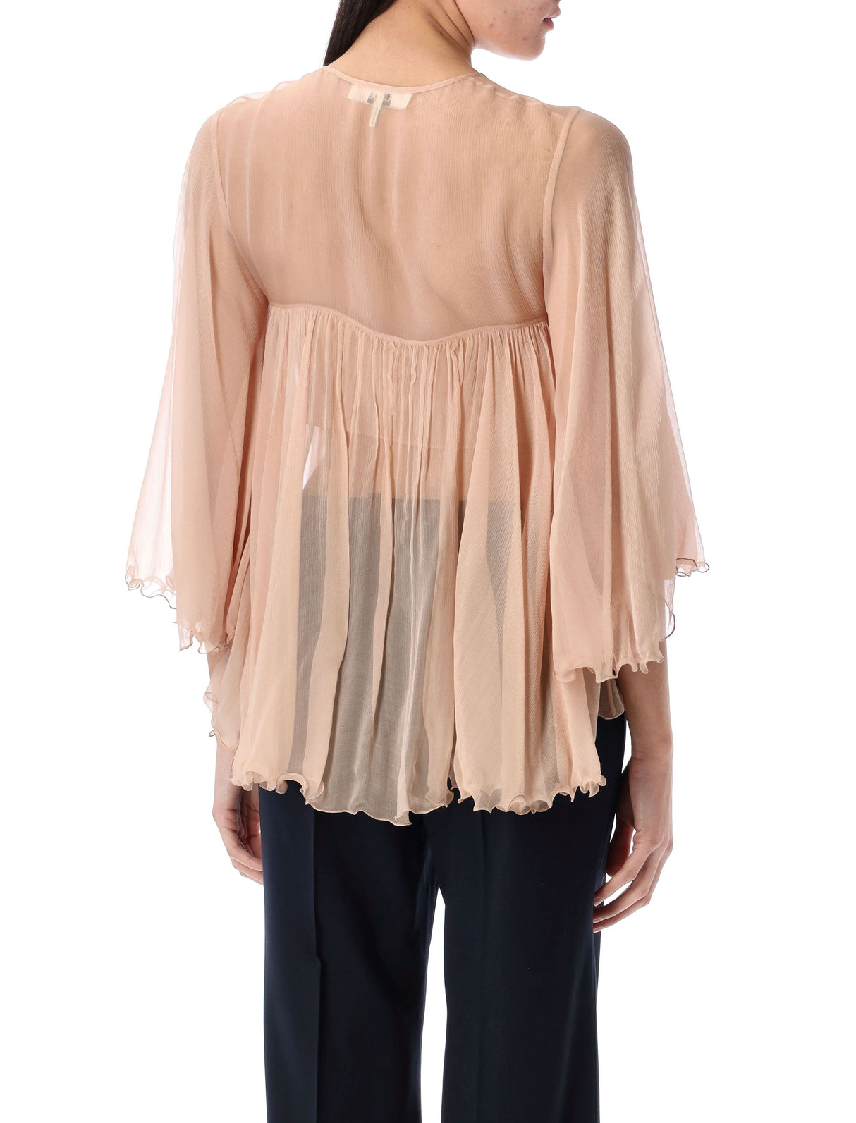 CHLOÉ Silk Pleated Top - Size 36