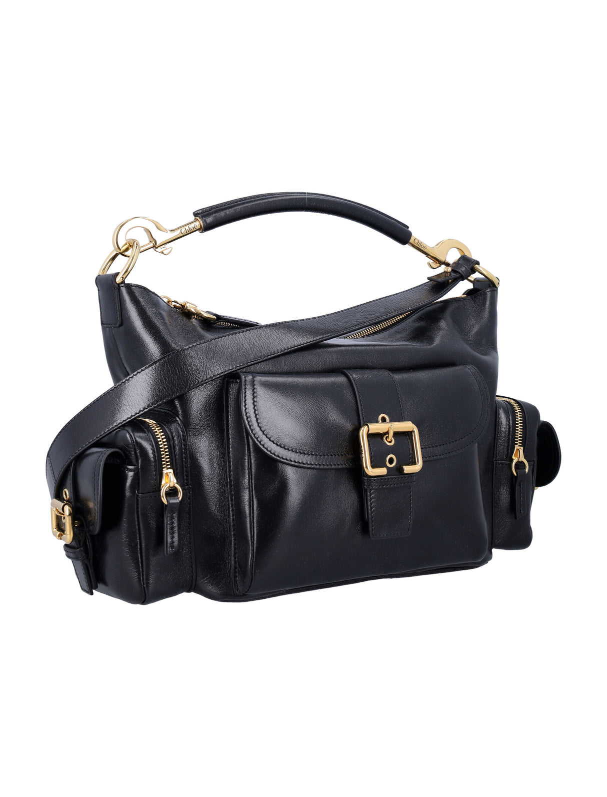 CHLOÉ Shiny Leather Camera Handbag - 23cm Height