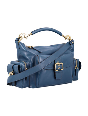 CHLOÉ Shiny Leather Camera Handbag - 23cm Height, 36cm Width, 15cm Depth