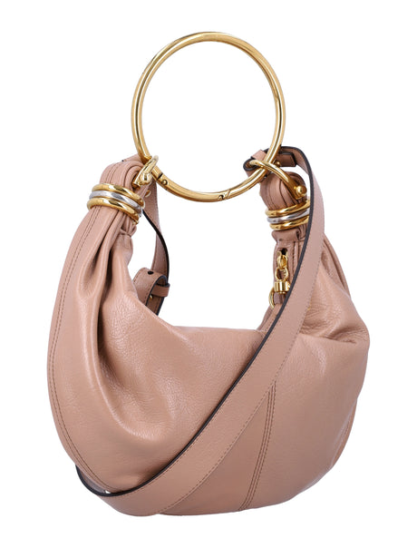 CHLOÉ Mini Grained Leather Hobo Handbag