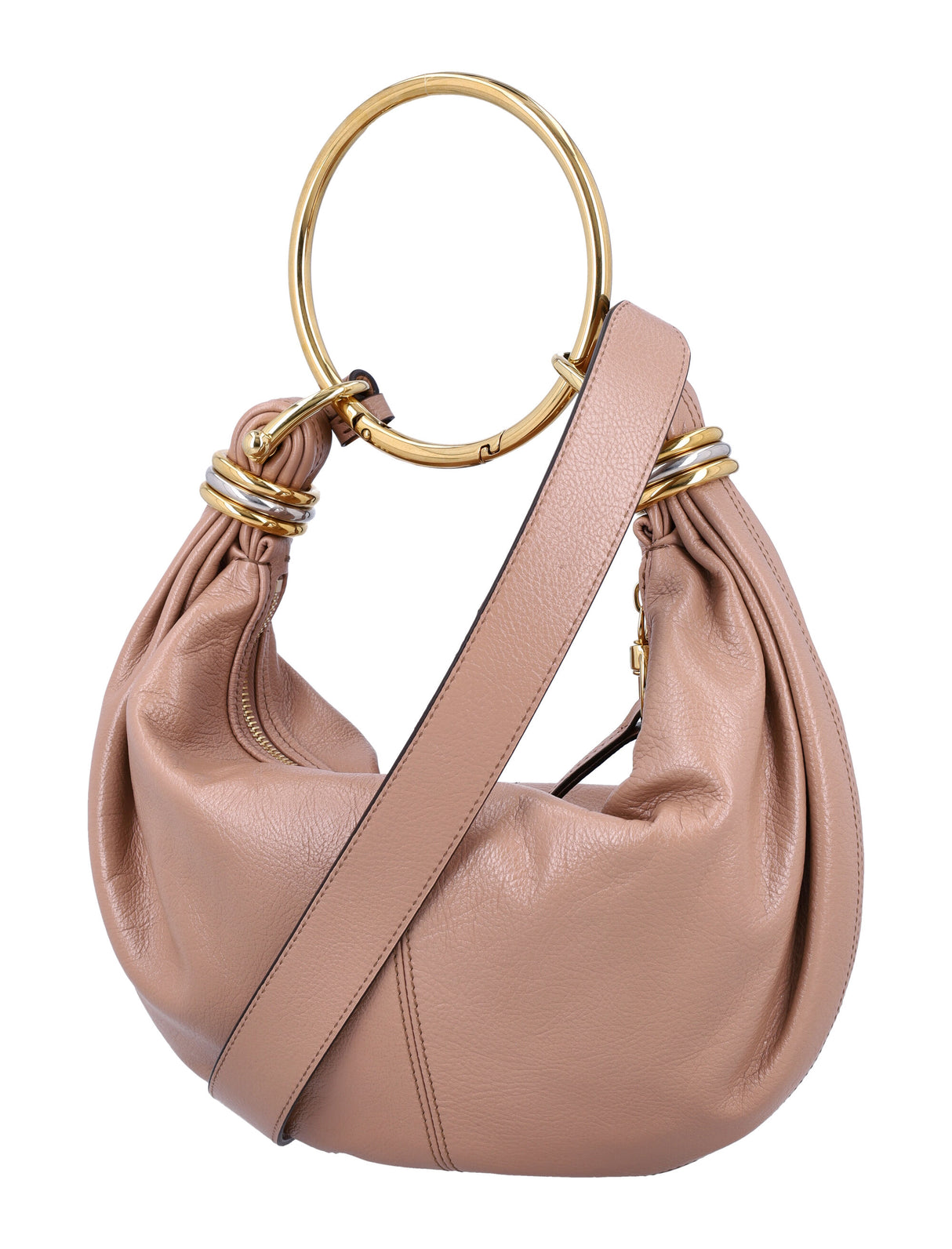 CHLOÉ Mini Grained Leather Hobo Handbag