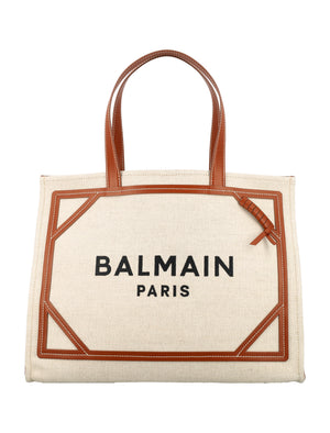 BALMAIN Medium Canvas Shopping Handbag