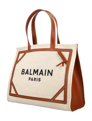 BALMAIN Medium Canvas Shopping Handbag