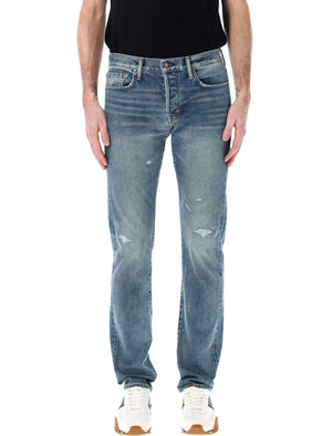 TOM FORD Repaired Denim Pants - Straight Fit, Size 32