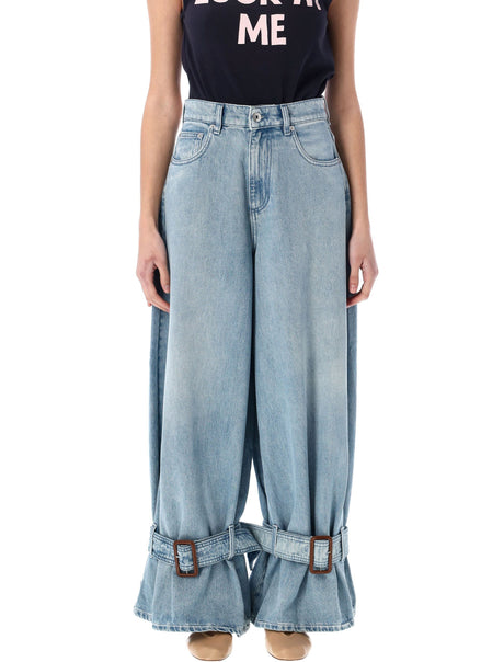 JW ANDERSON Mid-Rise Buckled Cuff Wide Leg Jeans - Size 26