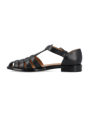 CHURCH'S Kelsey Sandal with Silver-Tone Buckle - Heeled Style