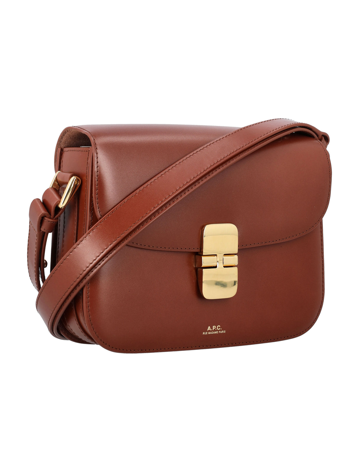 A.P.C. Mini Trapezoidal Handbag with Clasp Closure