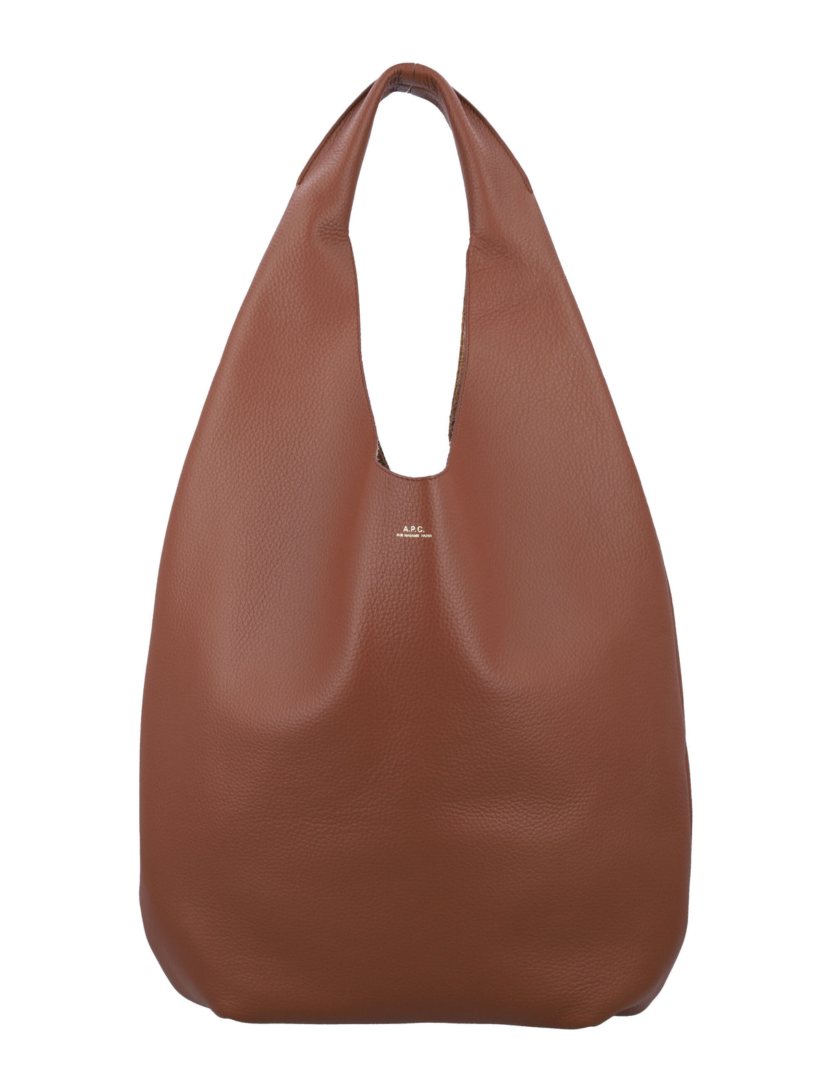 A.P.C. Handcrafted Grained Leather Handbag - 36x40 cm