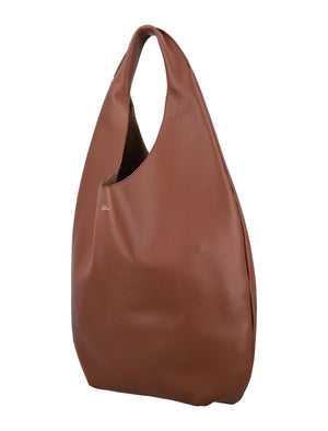 A.P.C. Handcrafted Grained Leather Handbag - 36x40 cm