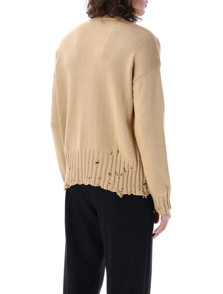 MARNI Relaxed Fit Distressed Knit Sweater - Size 50