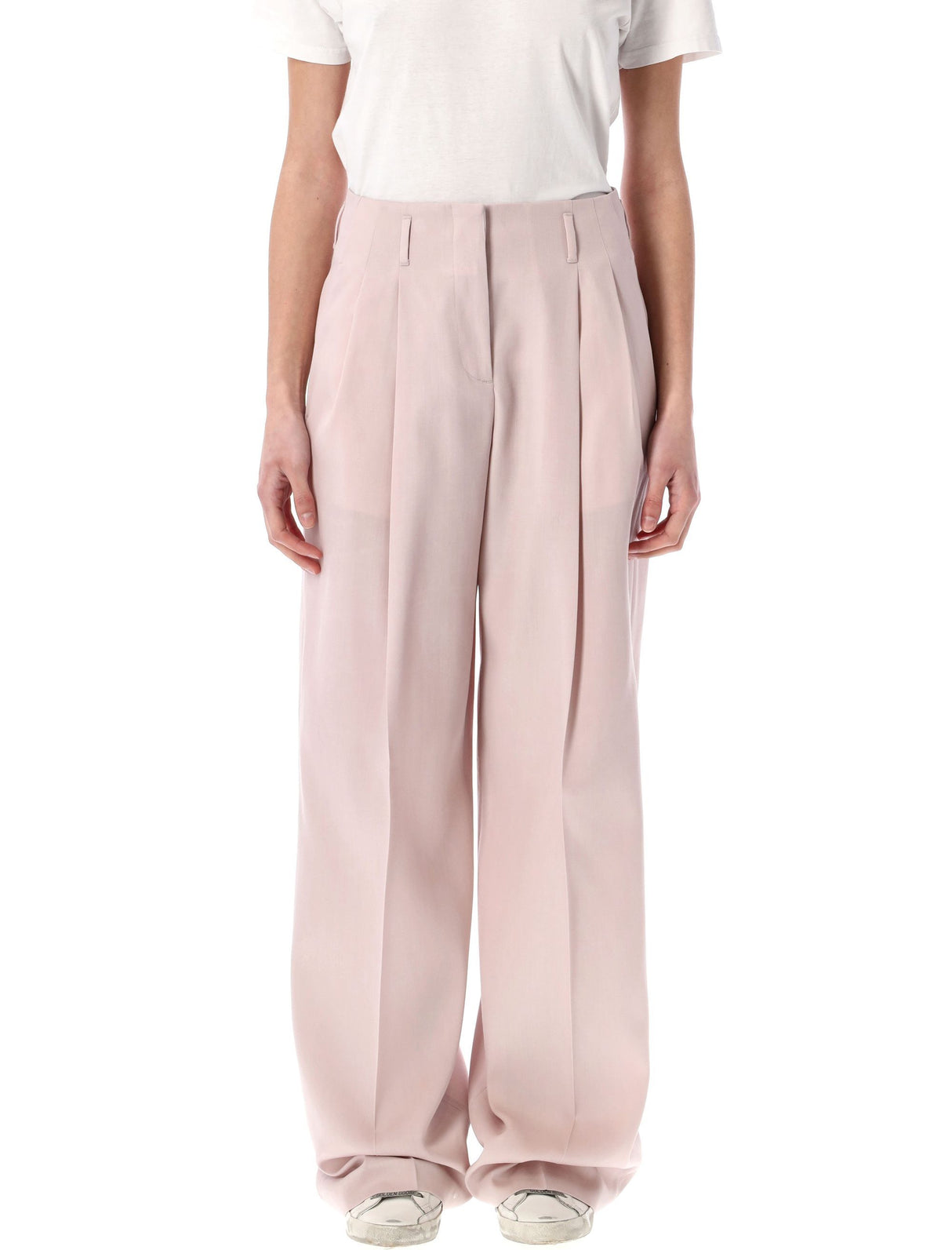 GOLDEN GOOSE High Waist Wide Leg Wool Pants - Size 40