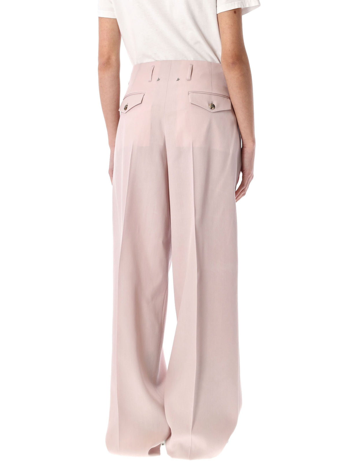 GOLDEN GOOSE High Waist Wide Leg Wool Pants - Size 40