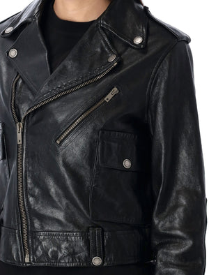 GOLDEN GOOSE Leather Biker Jacket - Size 40